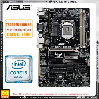ASUS TROOPER B150 D3 + i5-7400 cpu LGA 1151 Anakart Kiti DDR4 Intel B150 32GB PCI-E 3.0 PCI-E 3.0 Mikro ATX İçin i3-6100 işlemciler
