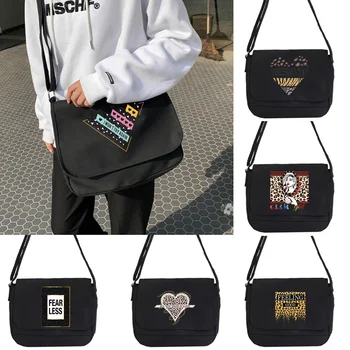 Leopar Baskı kanvas postacı çantası Kadınlar için tasarımcı çantaları kadın Büyük Tote Çanta Okul Kadın Omuz Crossbody Çanta