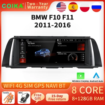 Kablosuz Carplay 8 Çekirdekli Android 10 Araba Multimedya Radyo Çalar BMW F10 F11 2011-2016 BT WIFI SIM GPS Navigasyon Dokunmatik Ekran