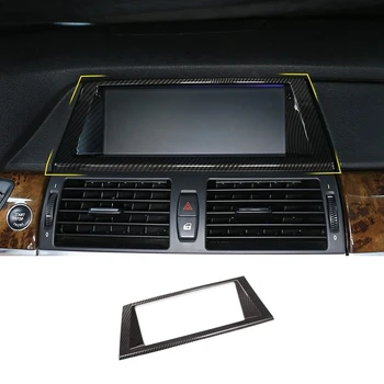 Araba Dashboard Paneli Navigasyon Ekran krom çerçeve ABS Dekorasyon İçin BMW X5 E70 X6 E71 2008-13 Oto İç Tuning Aksesuarları