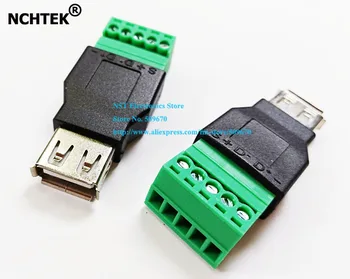 NCHTEK USB 2.0 Dişi Fiş AV Terminal Konnektörü Adaptörü / Ücretsiz Kargo / 2 ADET