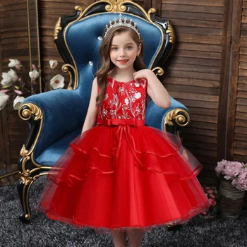 2023 Çocuk Elbise Kız Çocuk Parti Yapmak Prenses Vestidos Çiçekler Yaz Düğün Doğum Günü Pageant Elbise Kızlar için