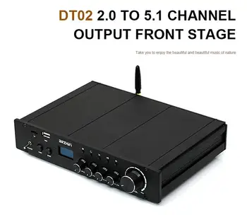 BRZHIFI Ses DT02 2.0 ila 5.1 Kanal Çıkış Preamplifikatör QS 7785QF Preamp Destekler Bluetooth 5.0 / USB / TF / AUX Kart Girişi