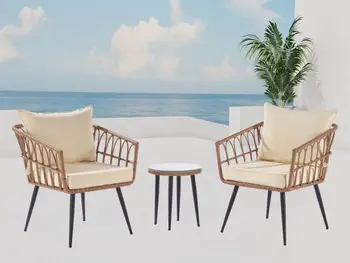 Avlu rattan masa sandalye kombinasyonu iskandinav kapalı açık Balkon Dayanıklı su geçirmez restoran yemek masası sandalye