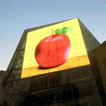 hafif asılı tip ayakta tip şeffaf reklam led Örgü Perde camın arkasında led ekran