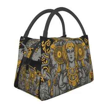 İber Hecate Gri Yalıtımlı yemek taşıma çantası Kadınlar için Dama de Elche Cadı Tanrıçası Yeniden Kullanılabilir Soğutucu Termal Bento Kutusu İş Seyahat